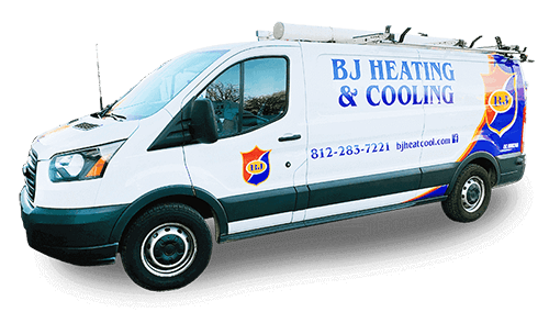 An HVAC company van in Louisville, KY